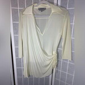 Sportmax Ivory/Cream  Sheer V-Neck Blouse